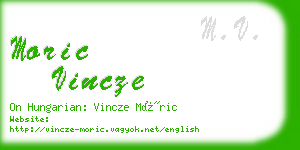 moric vincze business card